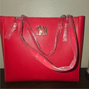 NEW Badgley Mischka Red Tote Bag